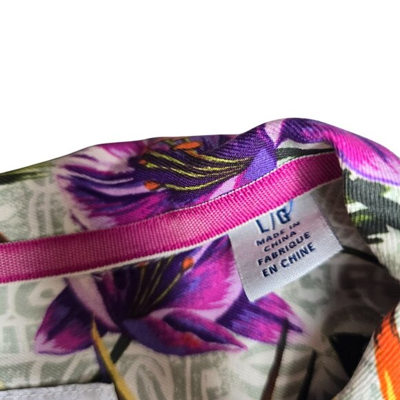 Tommy Bahama silk artist series vintage Hawaiian Floral Short-Sleeve Button Shir - Picture 5 of 9